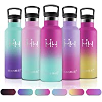 Los mejores  - HoneyHolly Botellas Agua Acero Inoxidable- 350ml Reutilizable sin BPA Termos- Personalizada Cantimploras Botella para…